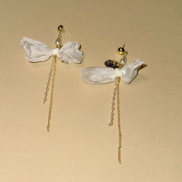 Pearl drop earrings N834 - Picture 2 of 4